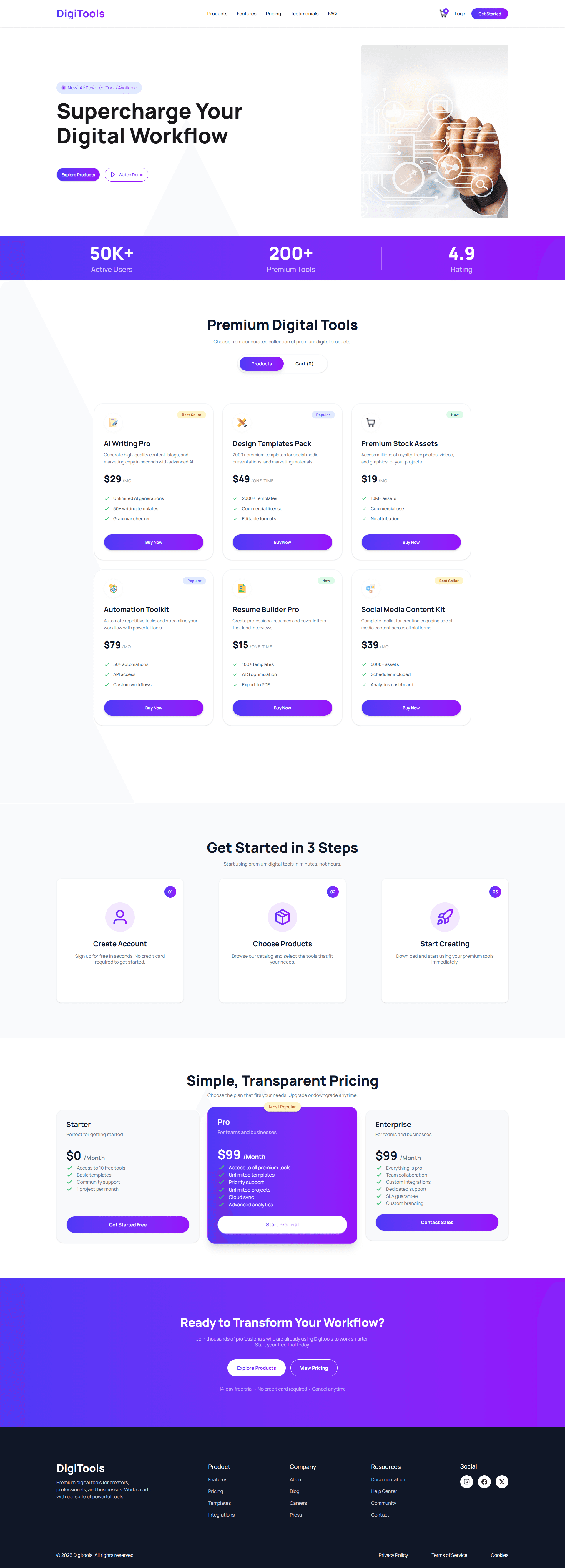 DigiTools Platform - Digital Marketplace